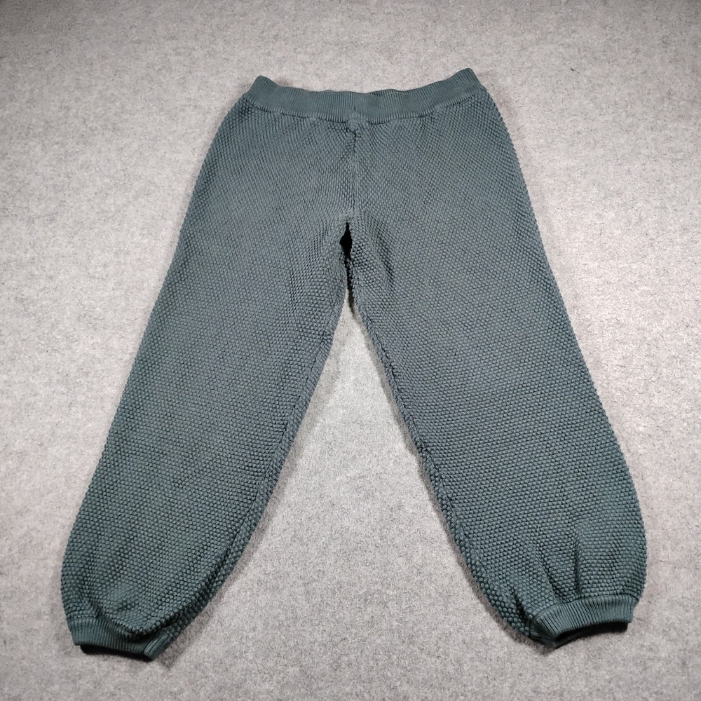 Free People FP Beach Popcorn Knit Jogger Pants Women Small Teal Green Loungewear